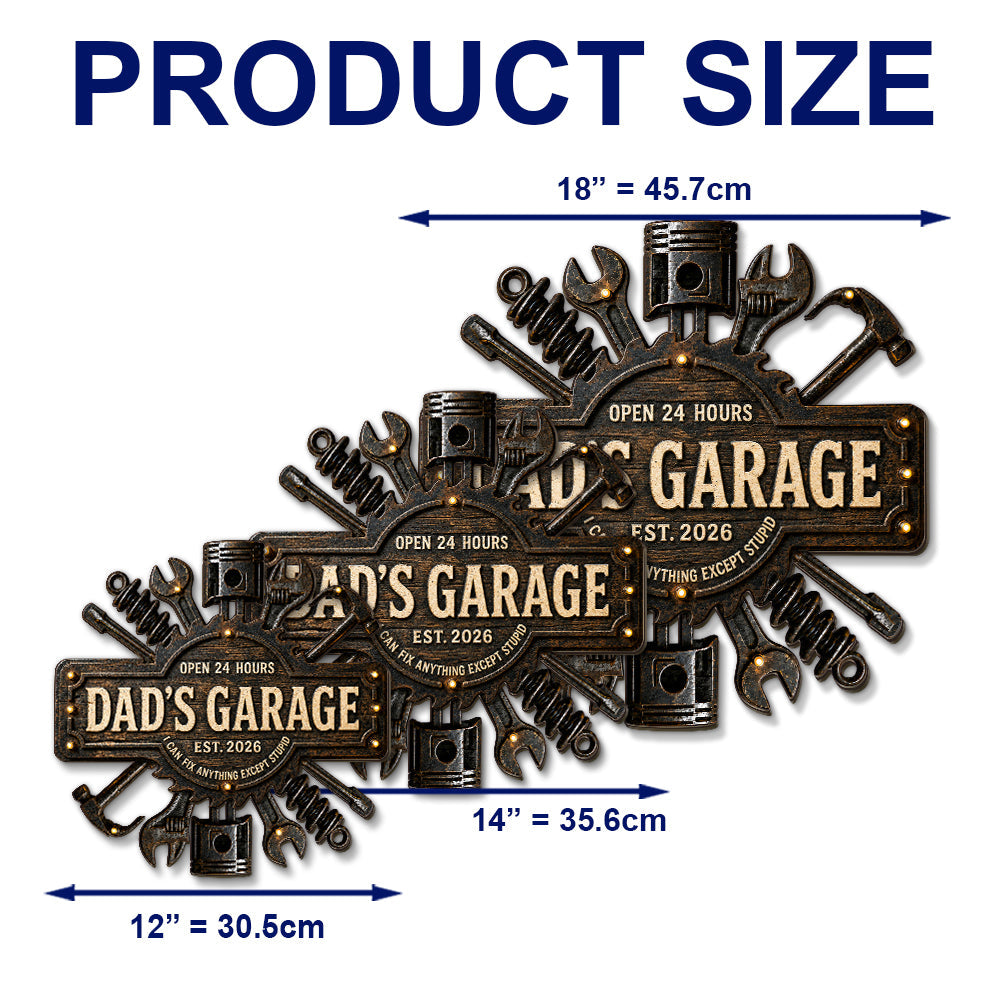 Custom Home & Wall Decor, Birthday & Christmas Gift • Dad Garage - Personalized Wood Sign