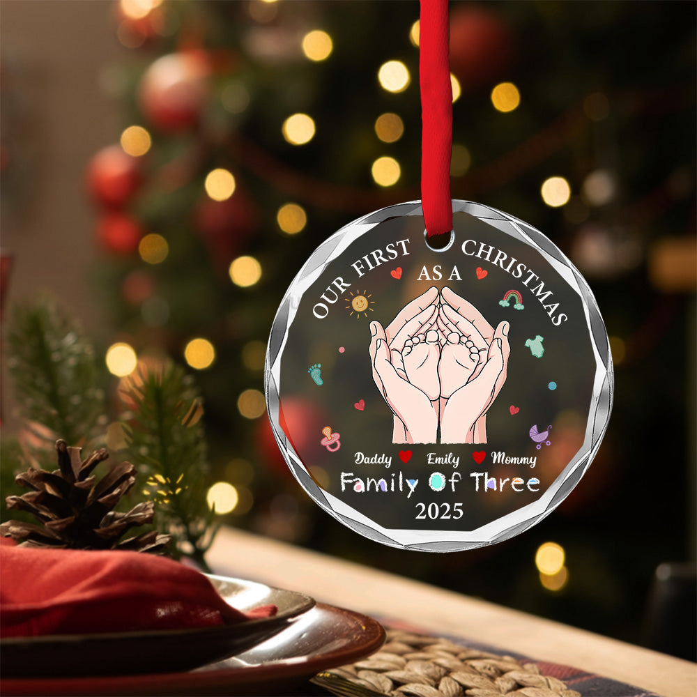 Custom Keepsake Christmas Ornament •  Our 1st Xmas Together - Personalized Glass Ornament