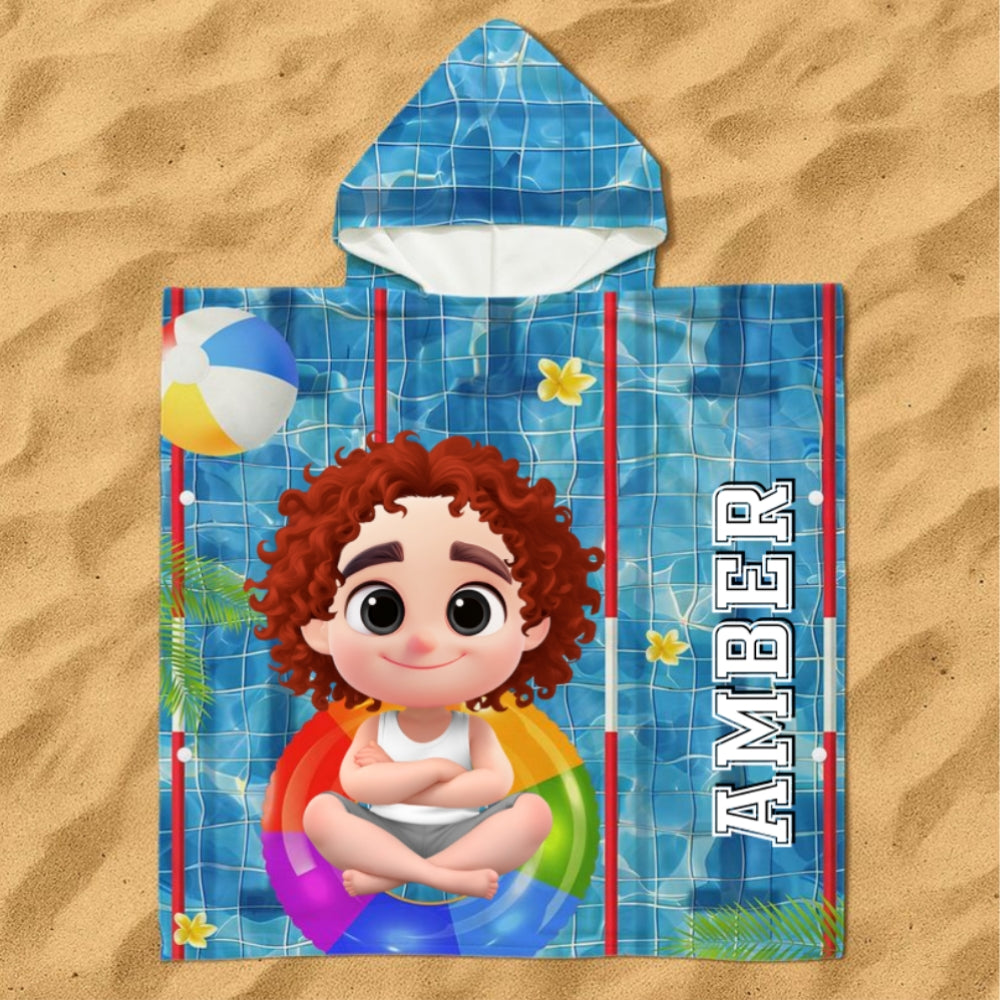 Time For The Beach - Personalized Hooded Beach Towel