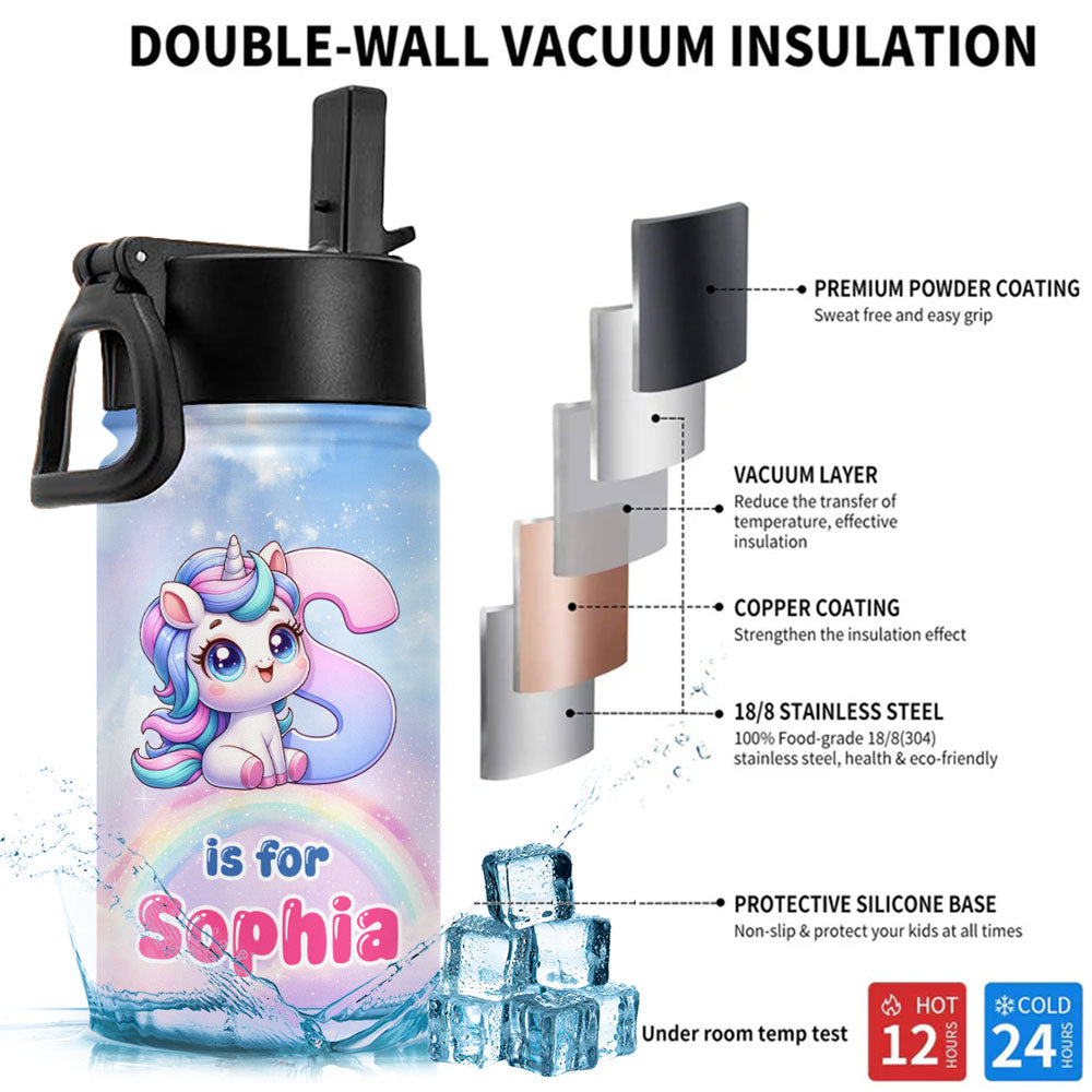 Alphabet Game Cartoon - Personalized Kids Water Bottle