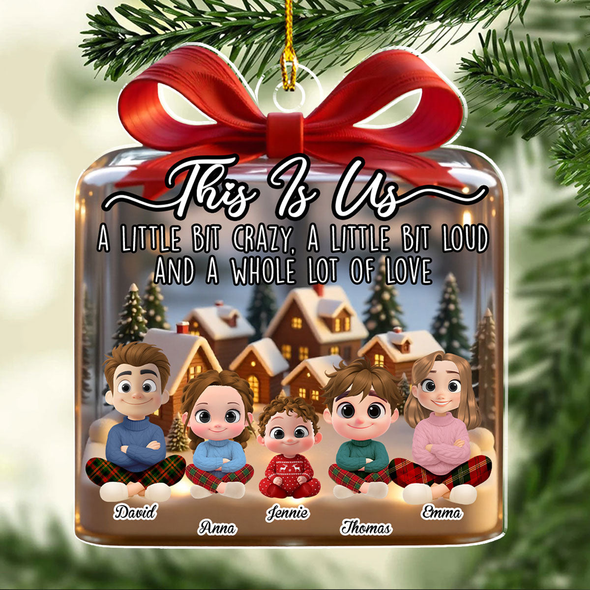 Custom Brothers & Sisters Christmas Ornament •  This Is Us Together - Personalized Acrylic Ornament