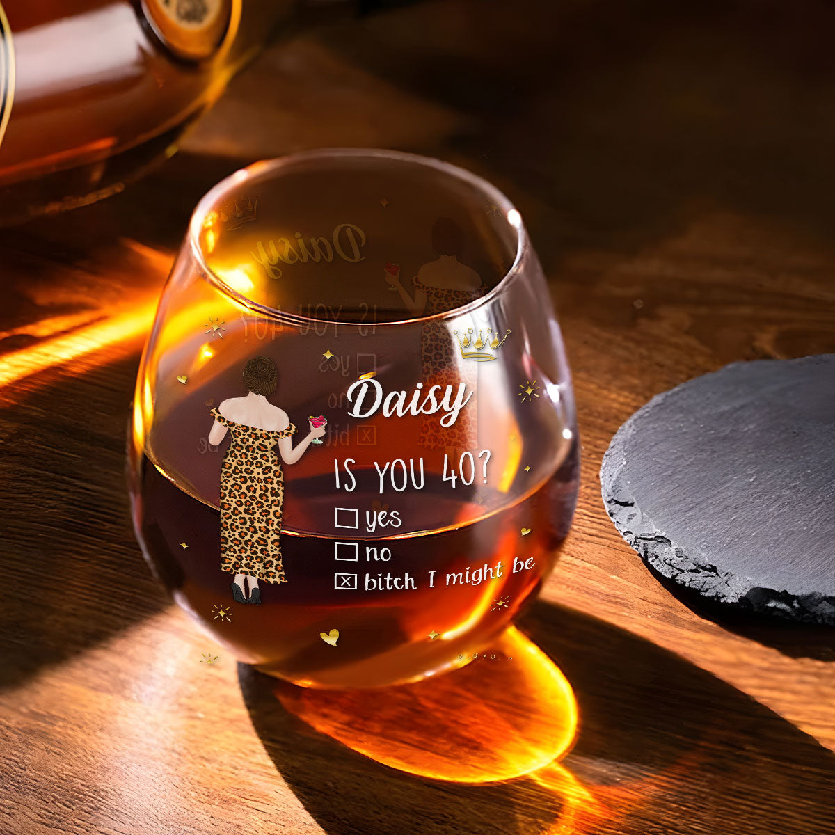 Is You 40 - Personalized Wine Glass