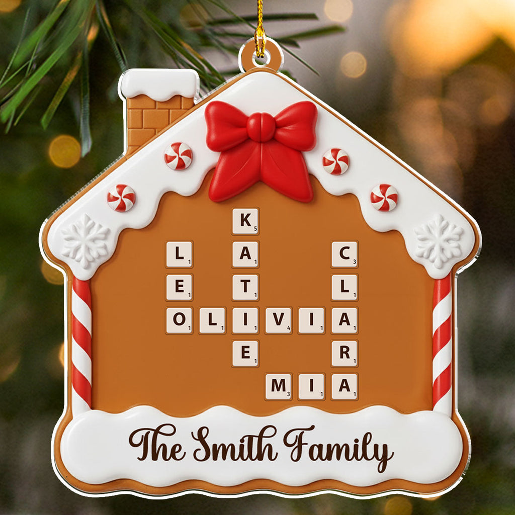 Custom Family Ornament, Christmas Gift for Family Members •  Home Sweet Cake - Personalized Acrylic Ornament