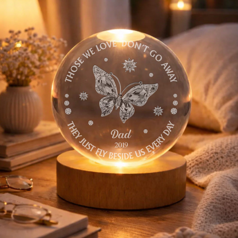 Those We Love Beside Us - Personalized Crystal Globe Lamp