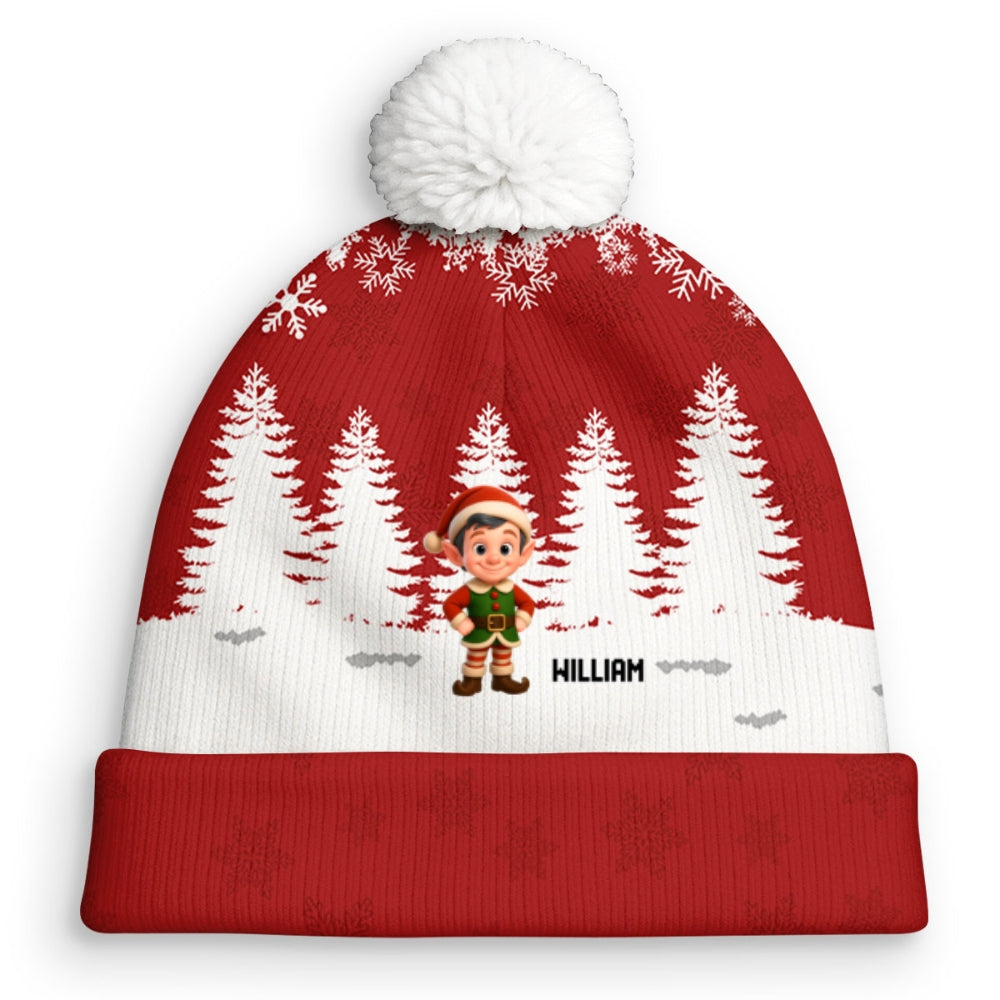 Custom Grandma Christmas Winter Hat • Grandma Elves - Personalized Bobble Beanie Hat