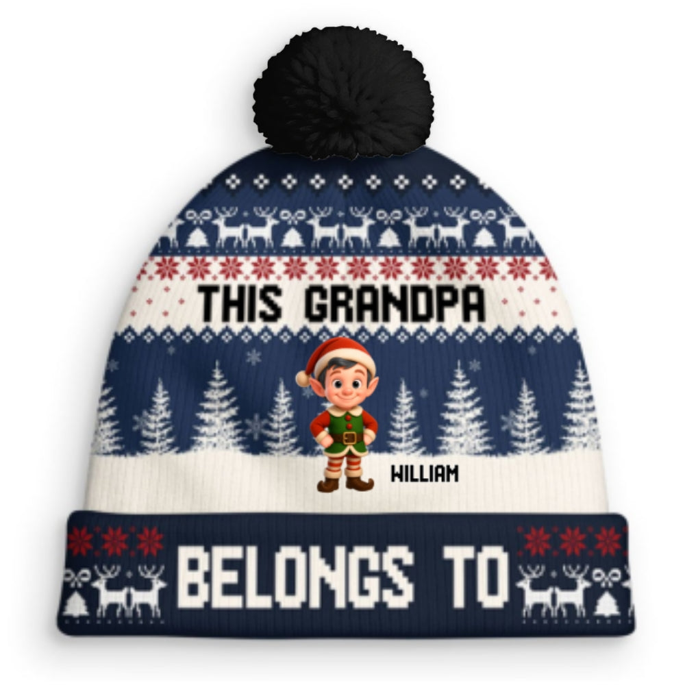 Custom Grandma Christmas Winter Hat • Grandma Elves - Personalized Bobble Beanie Hat