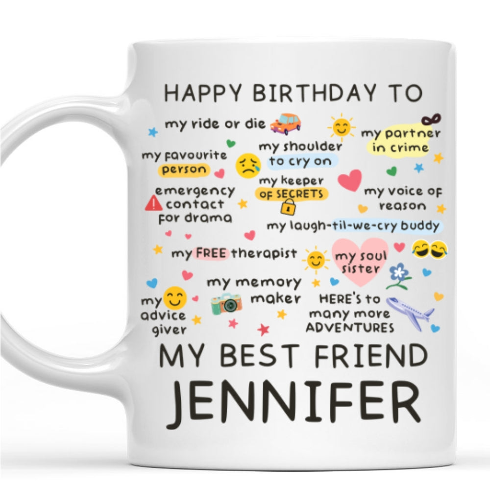 Custom Best Friend, Christmas & Birthday Friendship Keepsake Gift • True Friends Are Rare - Personalized Coffee Mug