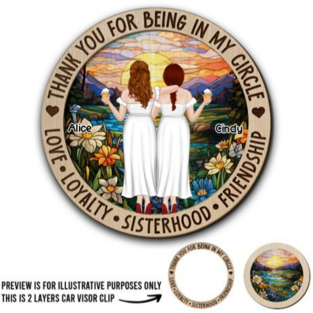 Thank You For Being In My Circle - Personalized Car Visor Clip