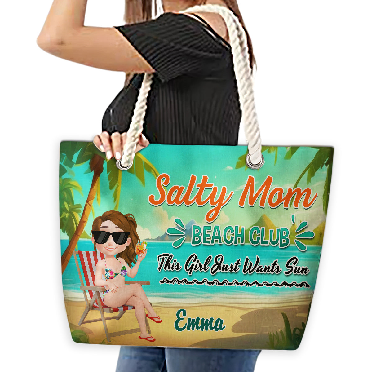 Moms Just Wanna Beach More - Personalized Beach Bag