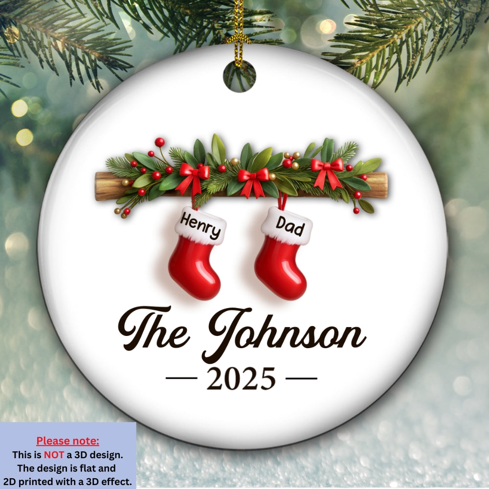 Custom Family Ornament, Christmas Gift for Family Members •  Family Christmas - Personalized Ceramic Ornament