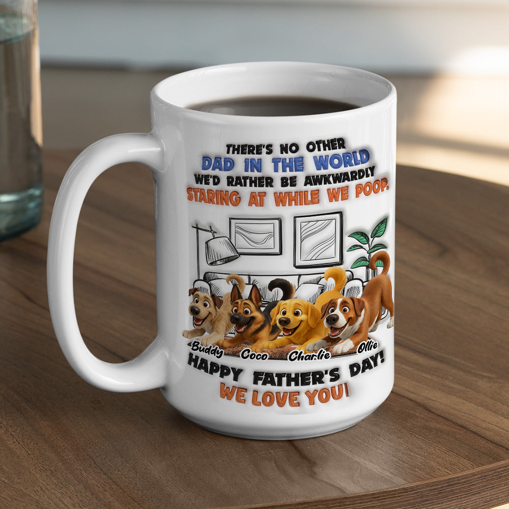 Custom Christmas & Birthday Keepsake Gift • Staring At While I Poop Funny Dog - Personalized 3D Inflated Effect Coffee Mug