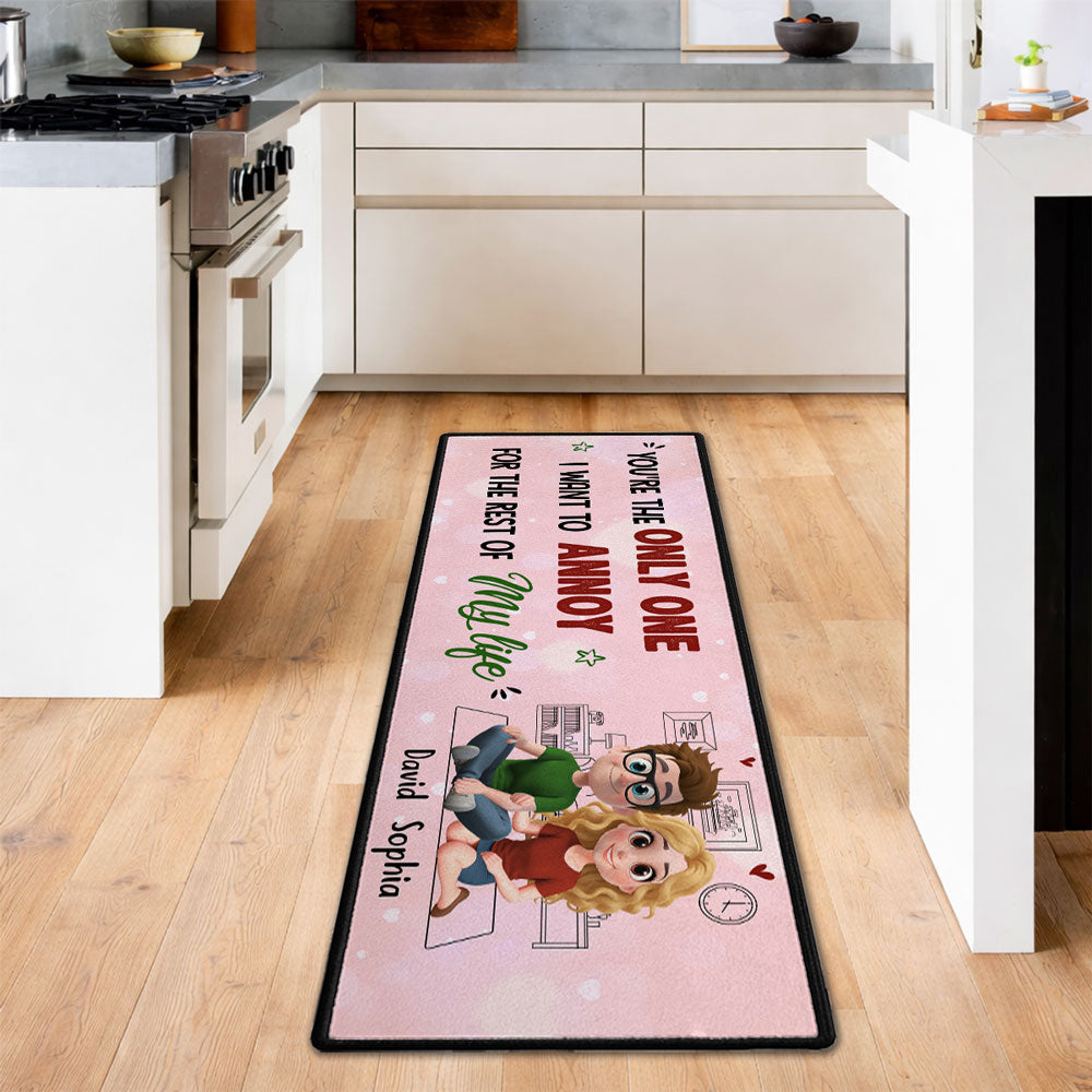 Custom Couple Rug, Anniversary Housewarming Gift For Wife Husband • The Only One I Love To Annoy - Personalized Runner Rug