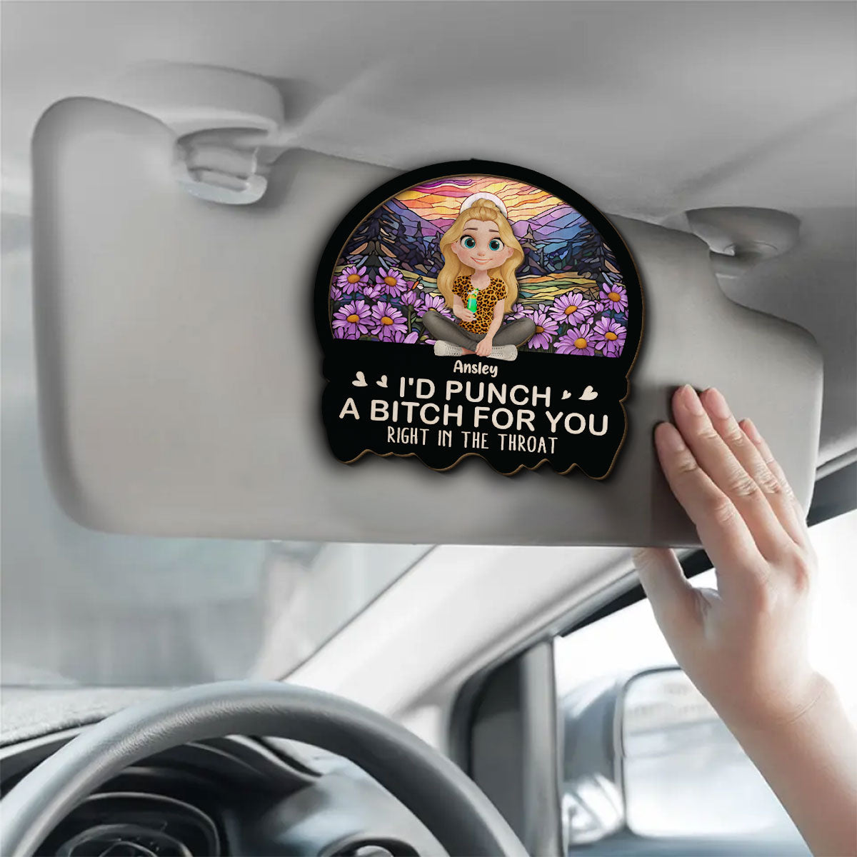Right In The Throat For You Bestie Sister - Personalized Car Visor