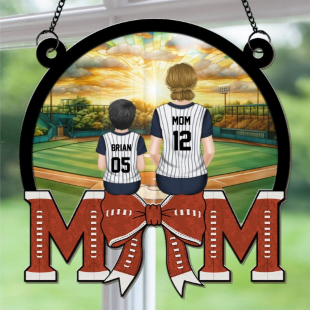 Custom Hanging Decor for Mom Daughter, Mother's Day Birthday Gifts • Best Mom Dream Team - Personalized Suncatcher