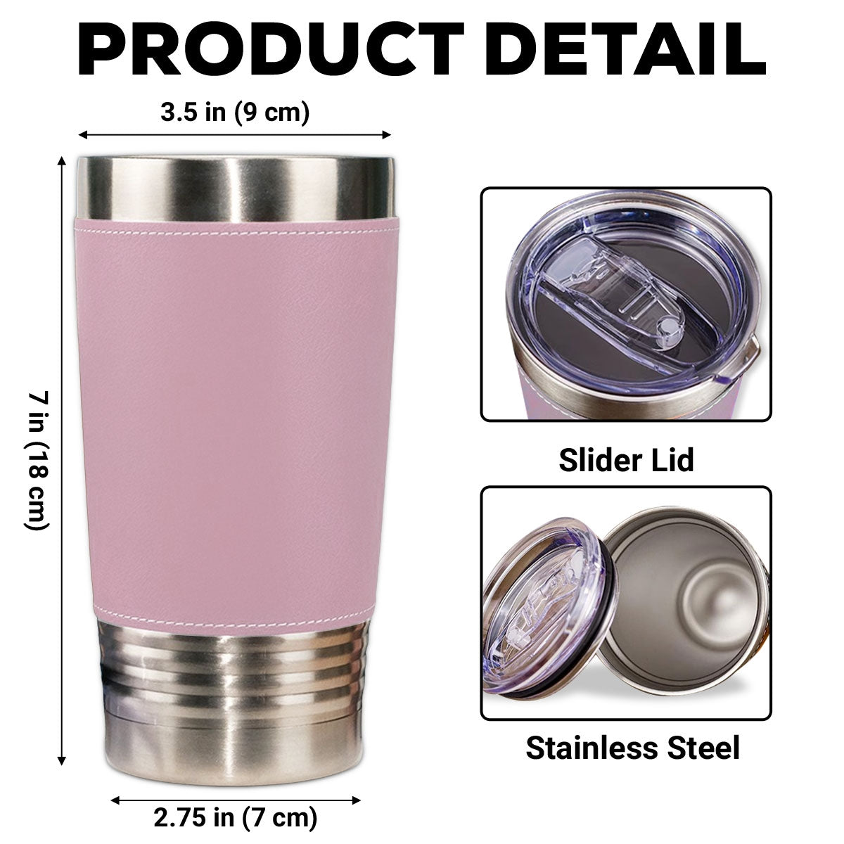 Custom Christmas Birthday Gifts For Granddaughter, Daughter • My Brave Girl - Personalized Pink Leather Tumbler