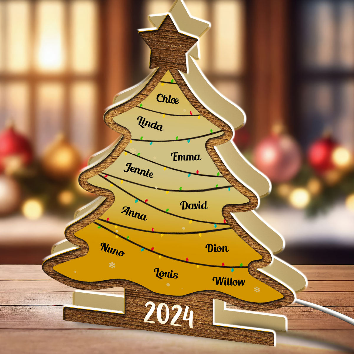 Wish You A Wonderful Christmas - Personalized Light Box