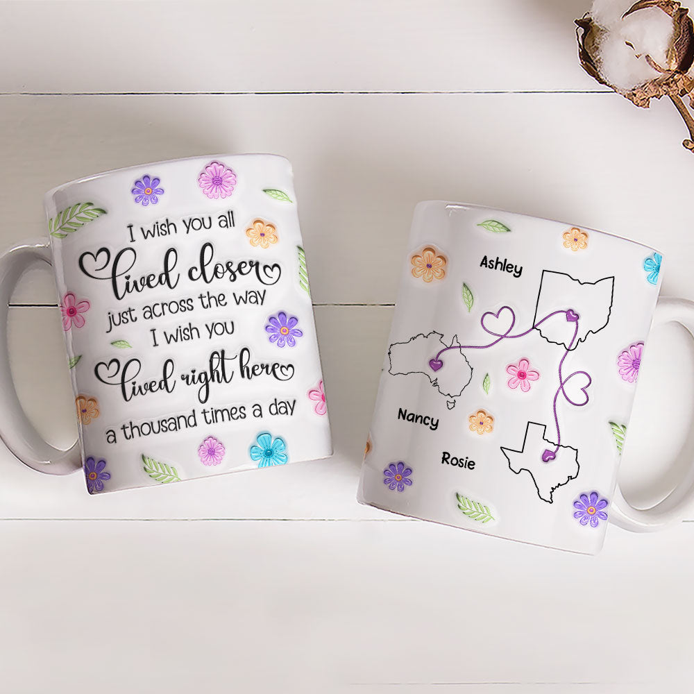 Custom Best Friend, Christmas & Birthday Friendship Keepsake Gift • Wish We Were Together Always - Personalized 3D Inflated Effect Mug