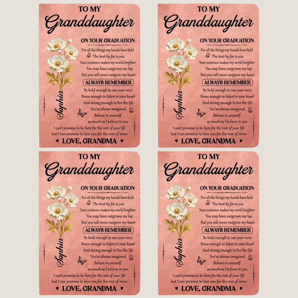 Graduation Journal Custom Name School Year For Children • To My Granddaughter - Personalized Leather Journal
