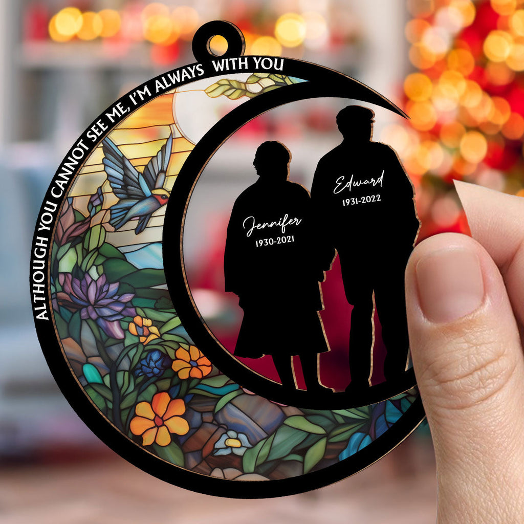 Custom Memorial Christmas Ornament, Sympathy Keepsake •  Those We Love Do not Go Away - Personalized Suncatcher Ornament