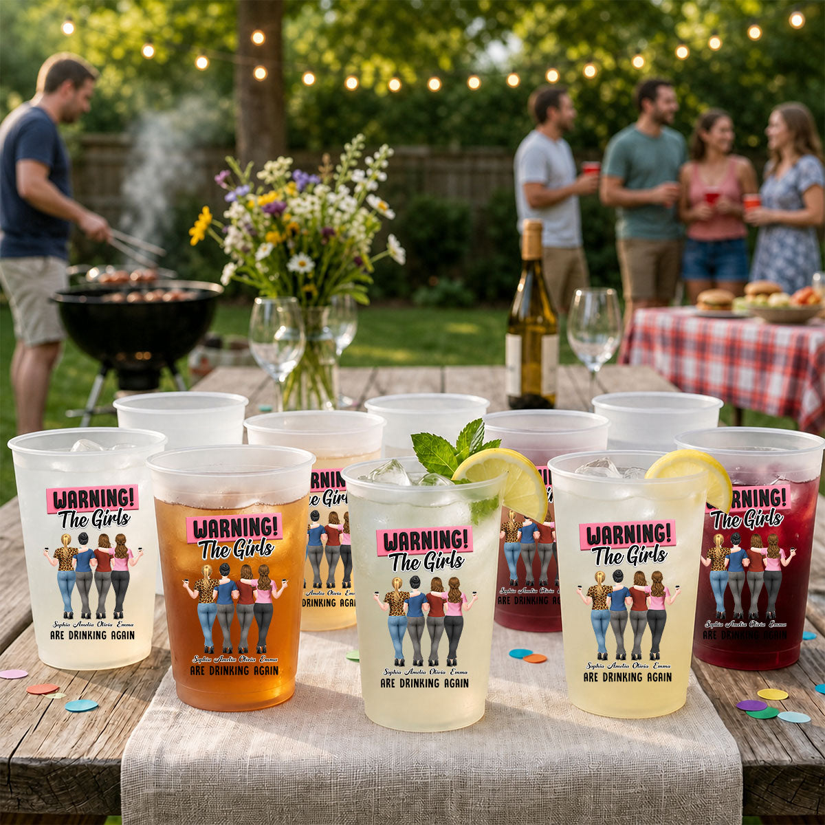 Warning The Girls Are Drinking Again - Personalized Frosted Cup