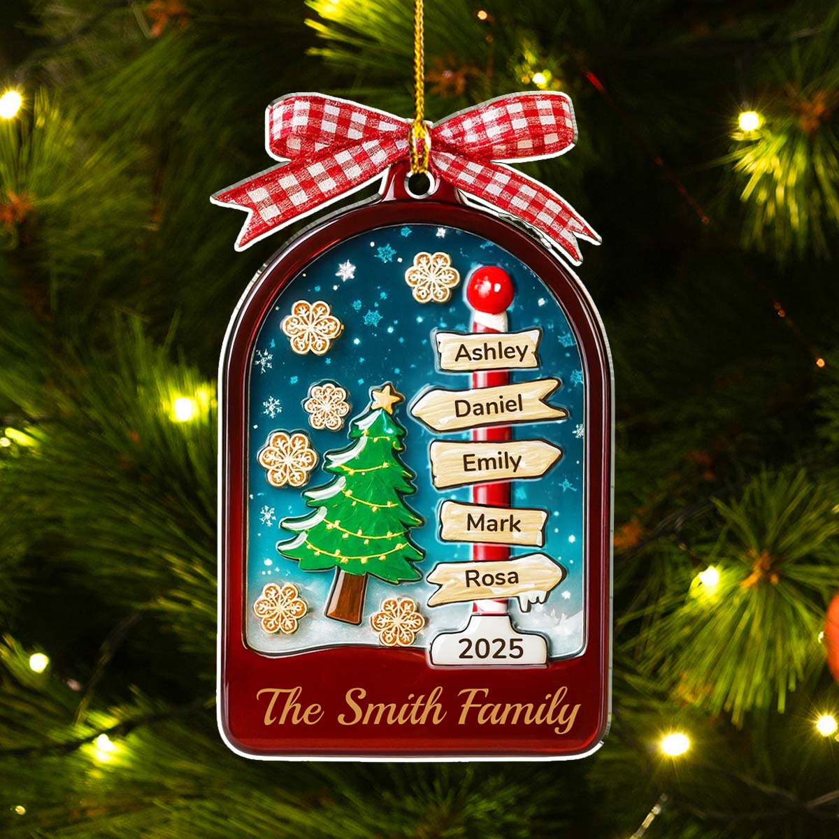 Custom Family Ornament, Christmas Gift for Family Members •  All Is Bright Family - Personalized Acrylic Ornament