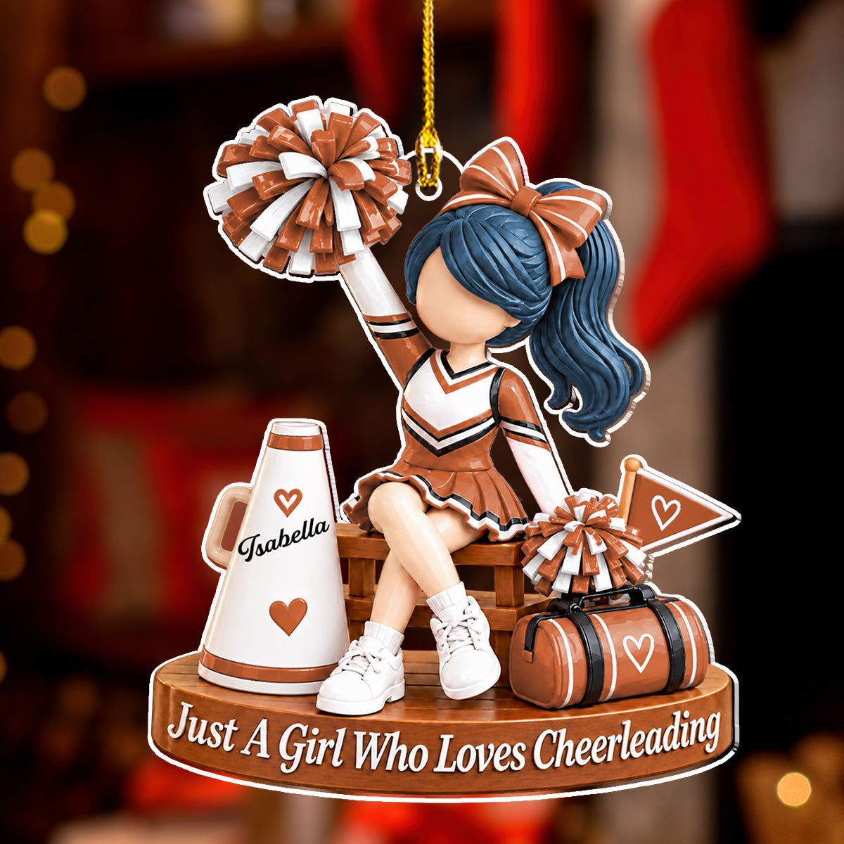Born To Cheer With Heart - Personalized Acrylic Ornament