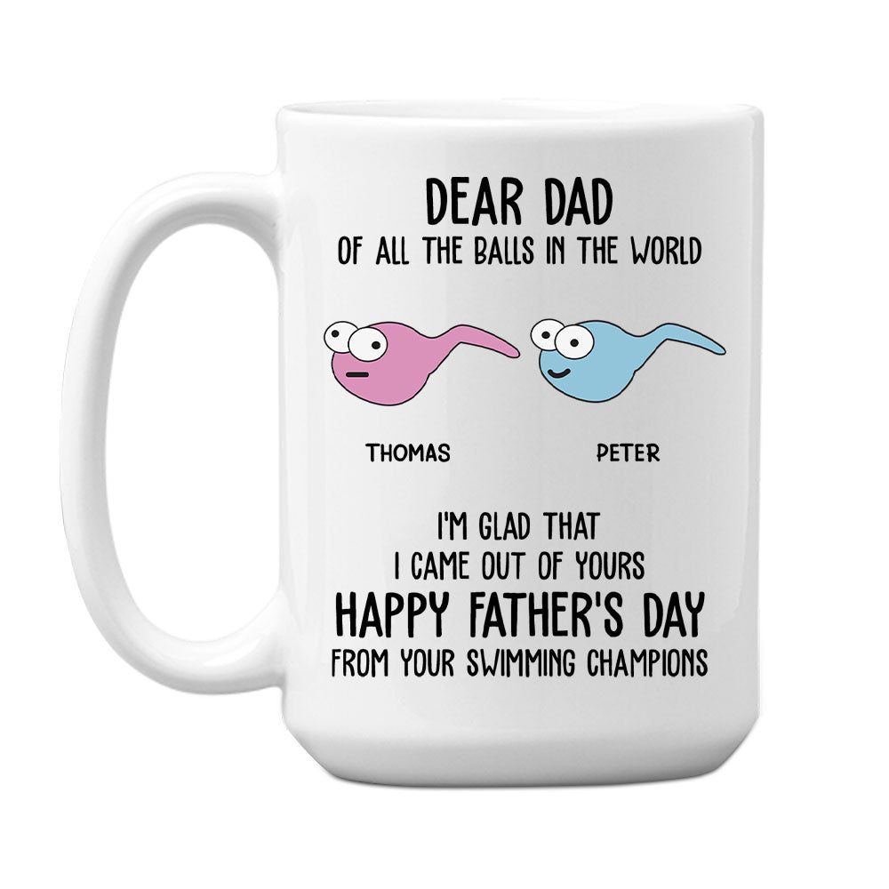 Custom Father's Day, Special Gift for Dad & Grandpa • Swimming Champions - Personalized Coffee Mug