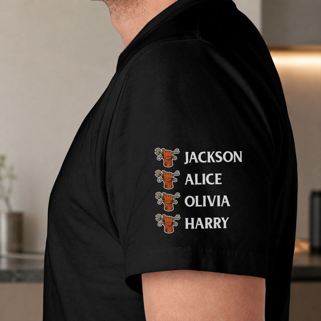 Custom Father's Day, Special Gift for Dad & Grandpa • Daddy Stuff - Personalized Shirt With Design On Sleeve