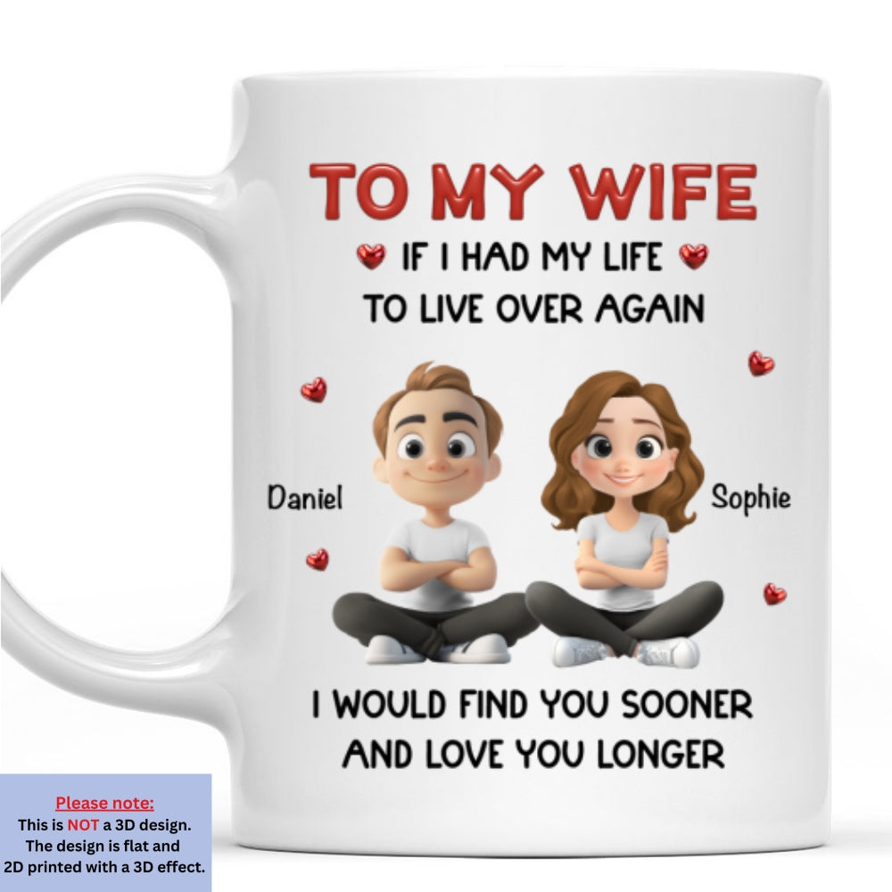Custom Anniversary Keepsake Gifts For Couple • Meant For Each Other - Personalized 3D Inflated Effect Coffee Mug
