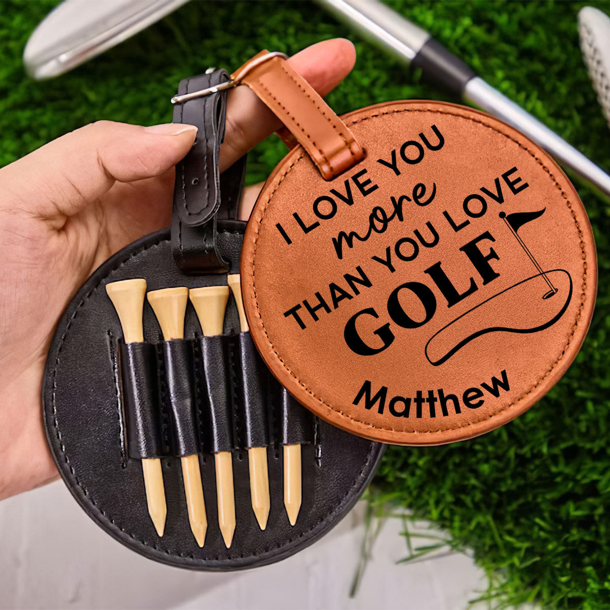 I Love You More - Personalized Golf Tee Bag