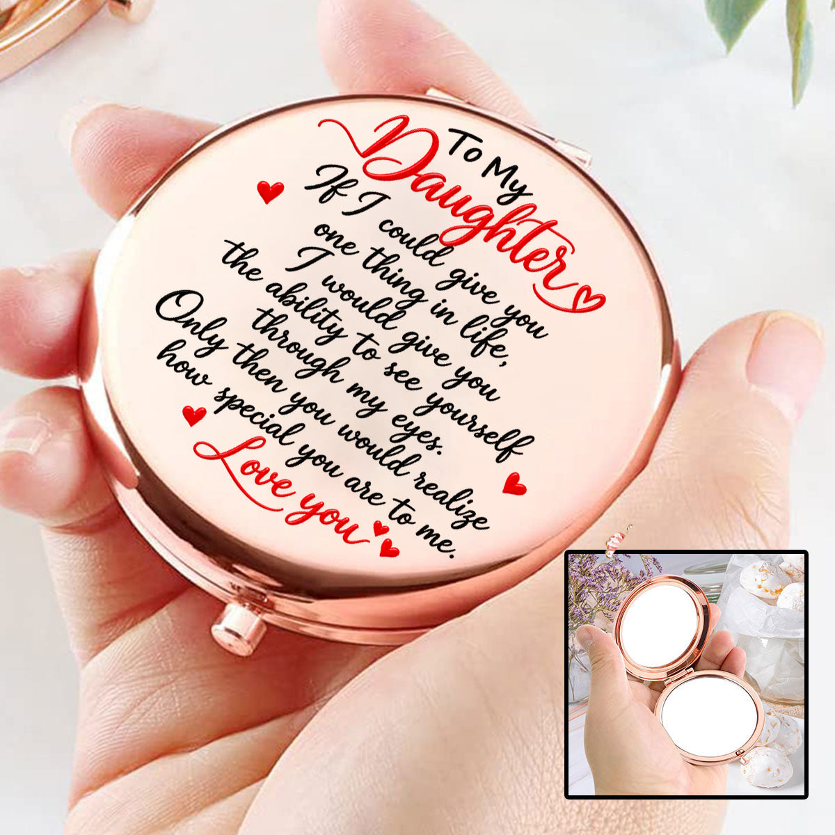 Her Name Her Mirror Her Story - Personalized Compact Mirror