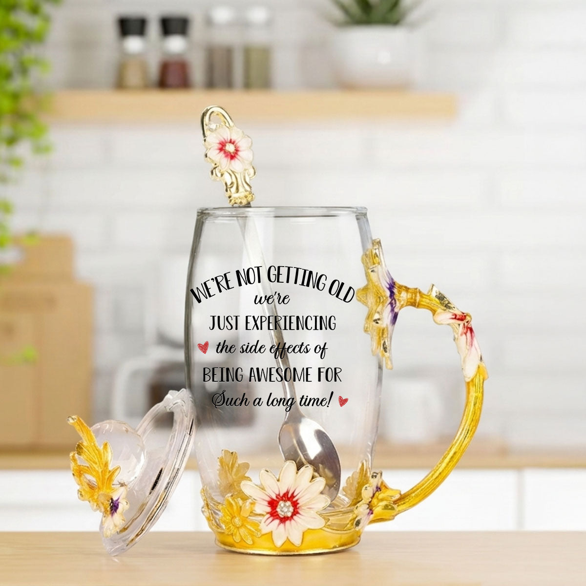 Not Getting Old - Personalized 14OZ Flower Tea Cup