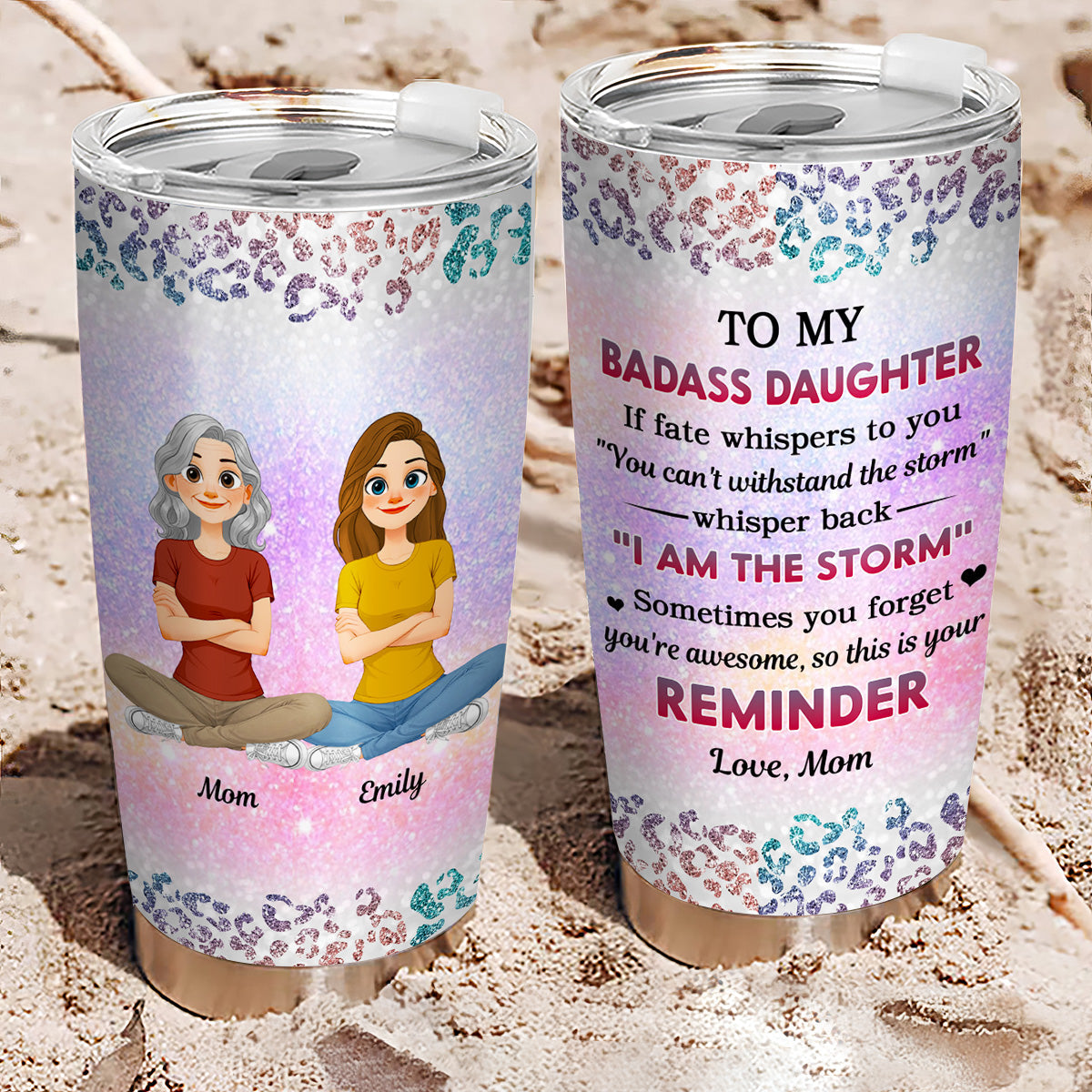 Custom Christmas Birthday Gifts For Granddaughter, Daughter • To My Badass Daughter Version 2 - Personalized Tumbler