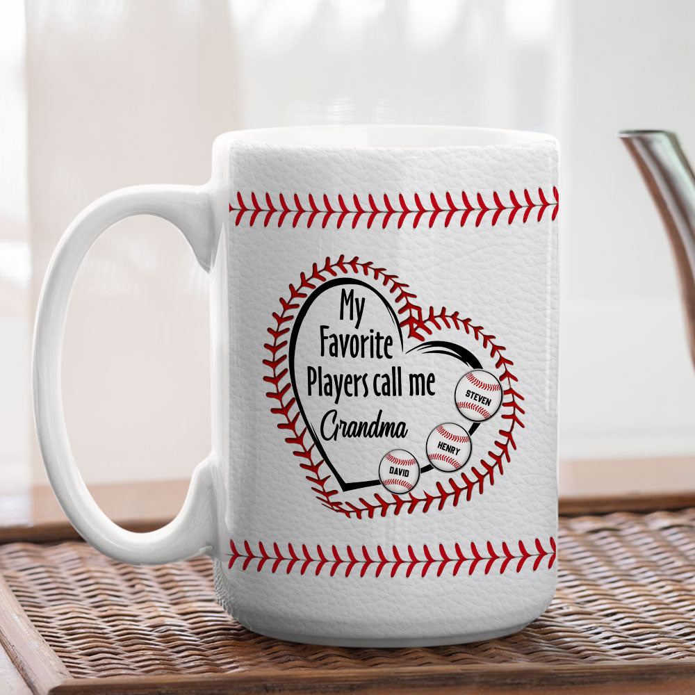 Custom Christmas & Birthday Gift For Grandma • My Favorite Players Call Me - Personalized Coffee Mug