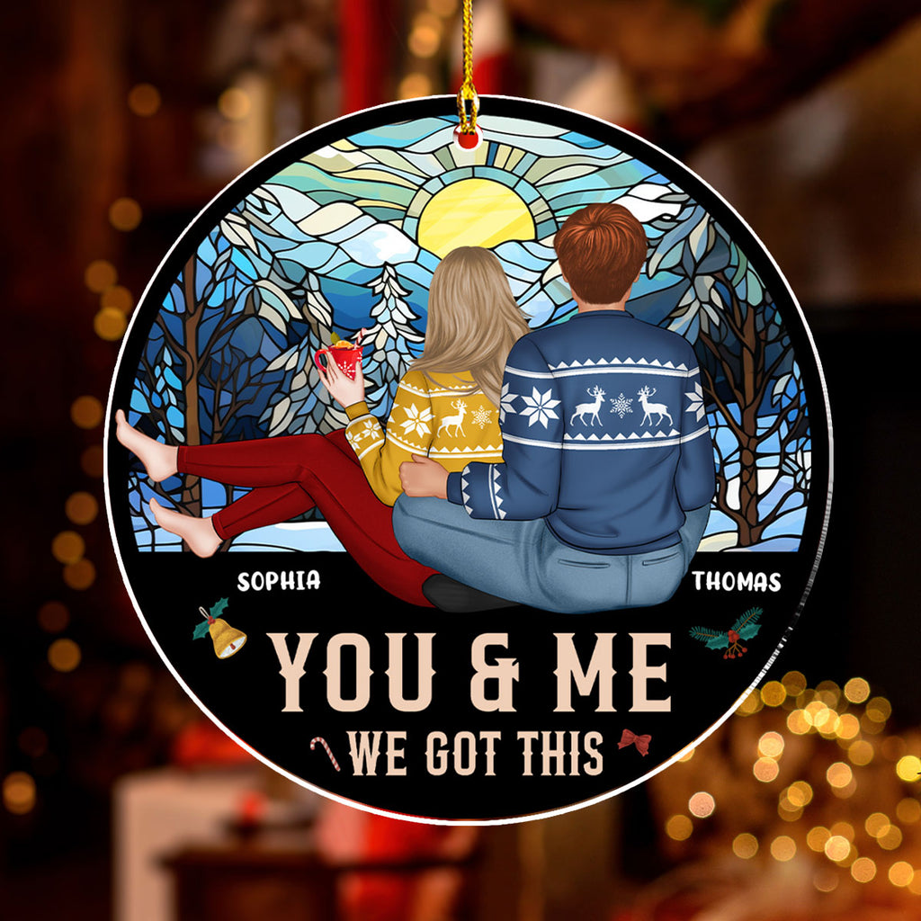 Custom Couple Christmas Ornament, Anniversary Gift •  Me And You - Personalized Acrylic Ornament