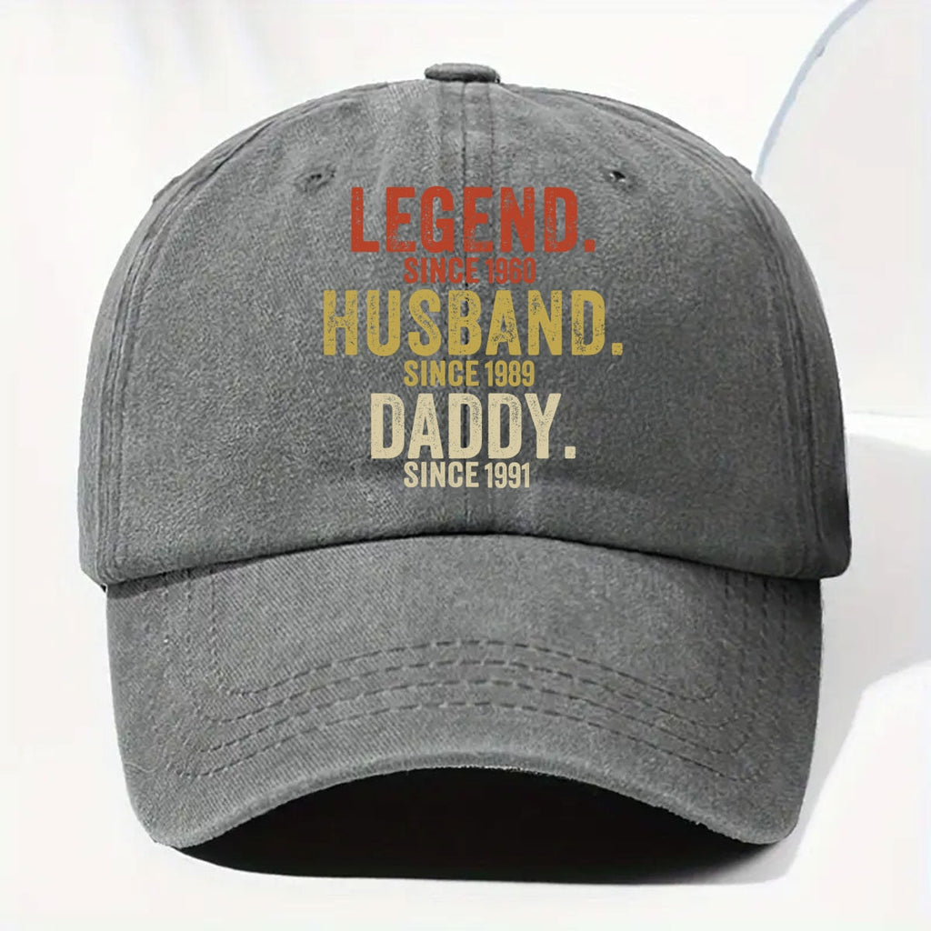 Custom Christmas Headwear Birthday Gifts for Grandpa • Legend Husband Dad Papa - Personalized Vintage Washed Denim Cap