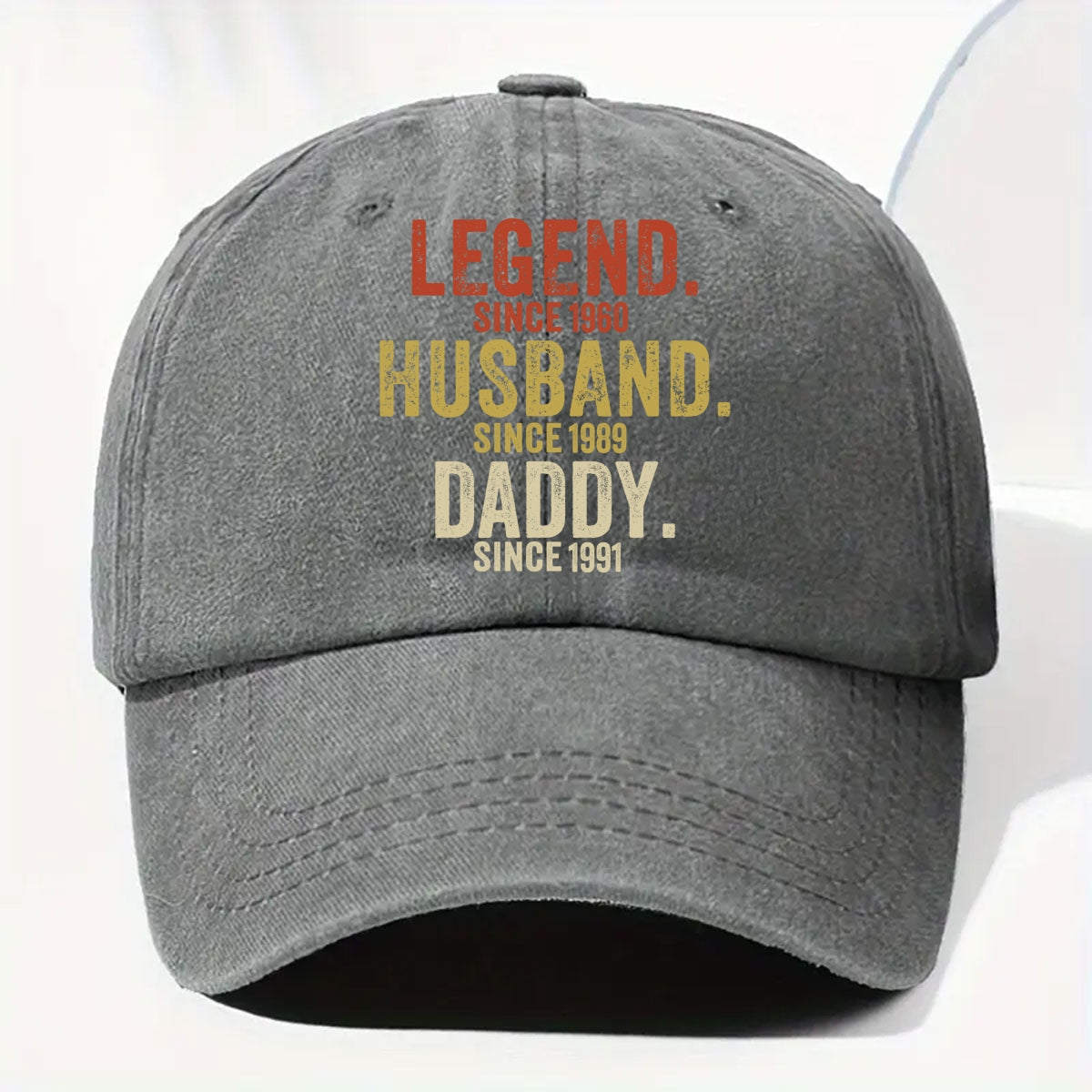 Custom Christmas Headwear Birthday Gifts for Grandpa • Legend Husband Dad Papa - Personalized Vintage Washed Denim Cap