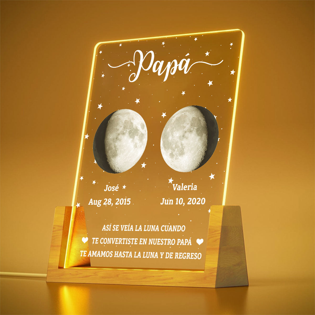 Custom Anniversary, Wedding, Christmas Gift For Husband, Him• Así Se Veía La Luna 2 - Luz nocturna personalizada a medida