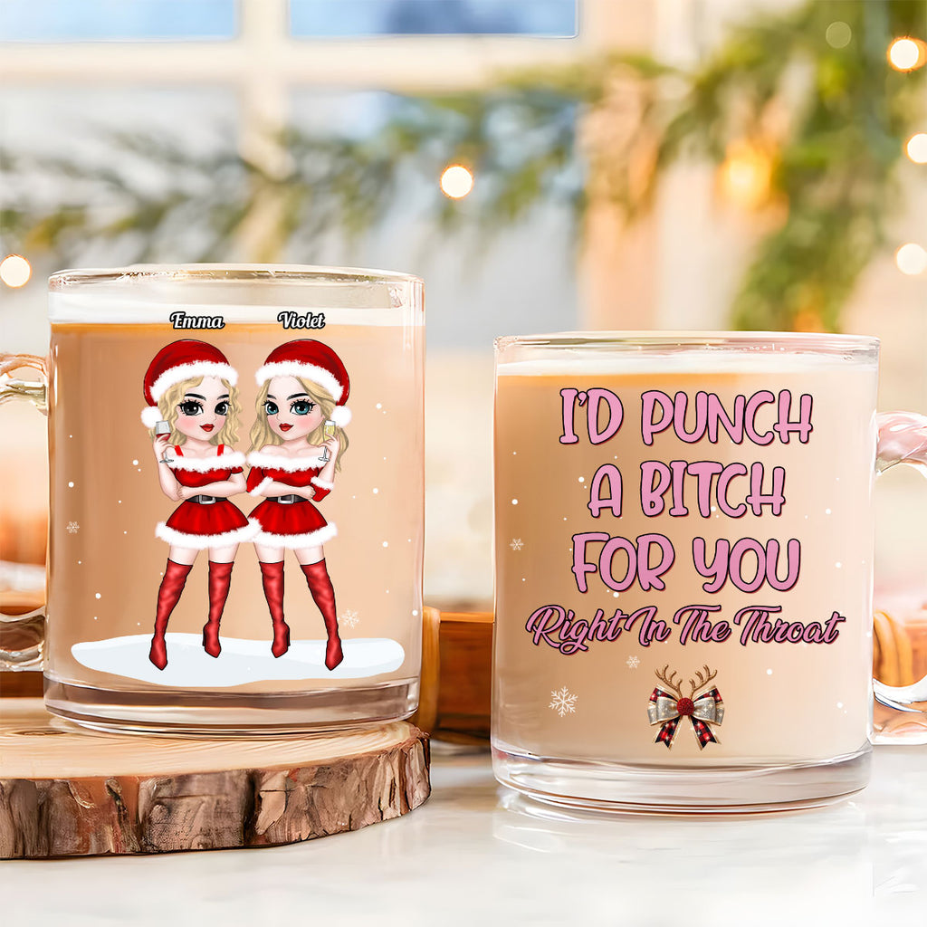 Custom Best Friend, Christmas & Birthday Friendship Keepsake Gift • Punch Bitch - Personalized Glass Mug