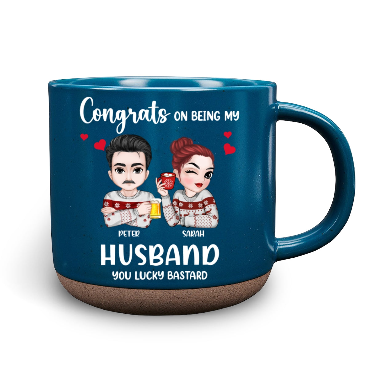 Custom Anniversary Keepsake Gifts For Couple • Congrats On Being My Husband - Personalized Pottery Mug