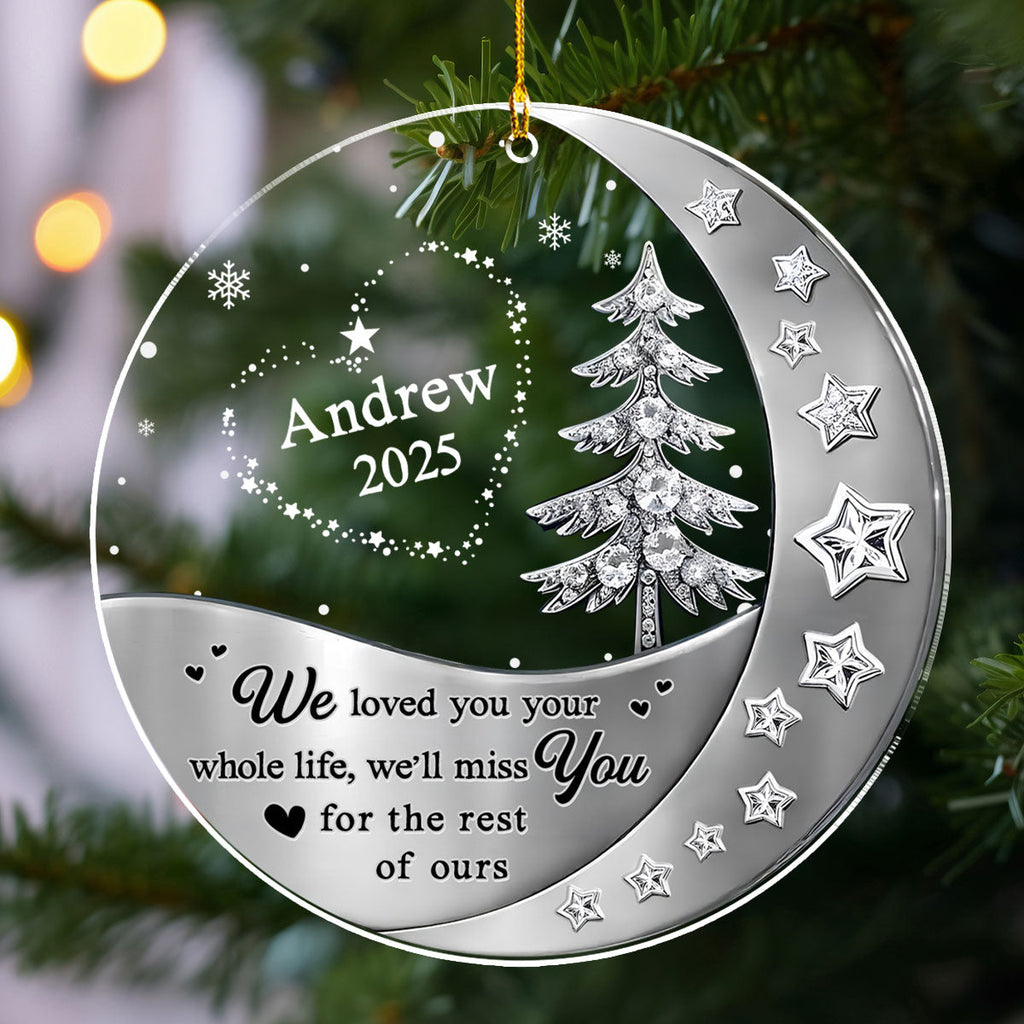 Custom Memorial Christmas Ornament, Sympathy Keepsake •  Not The Same Sky - Personalized 3D Effect Acrylic Ornament
