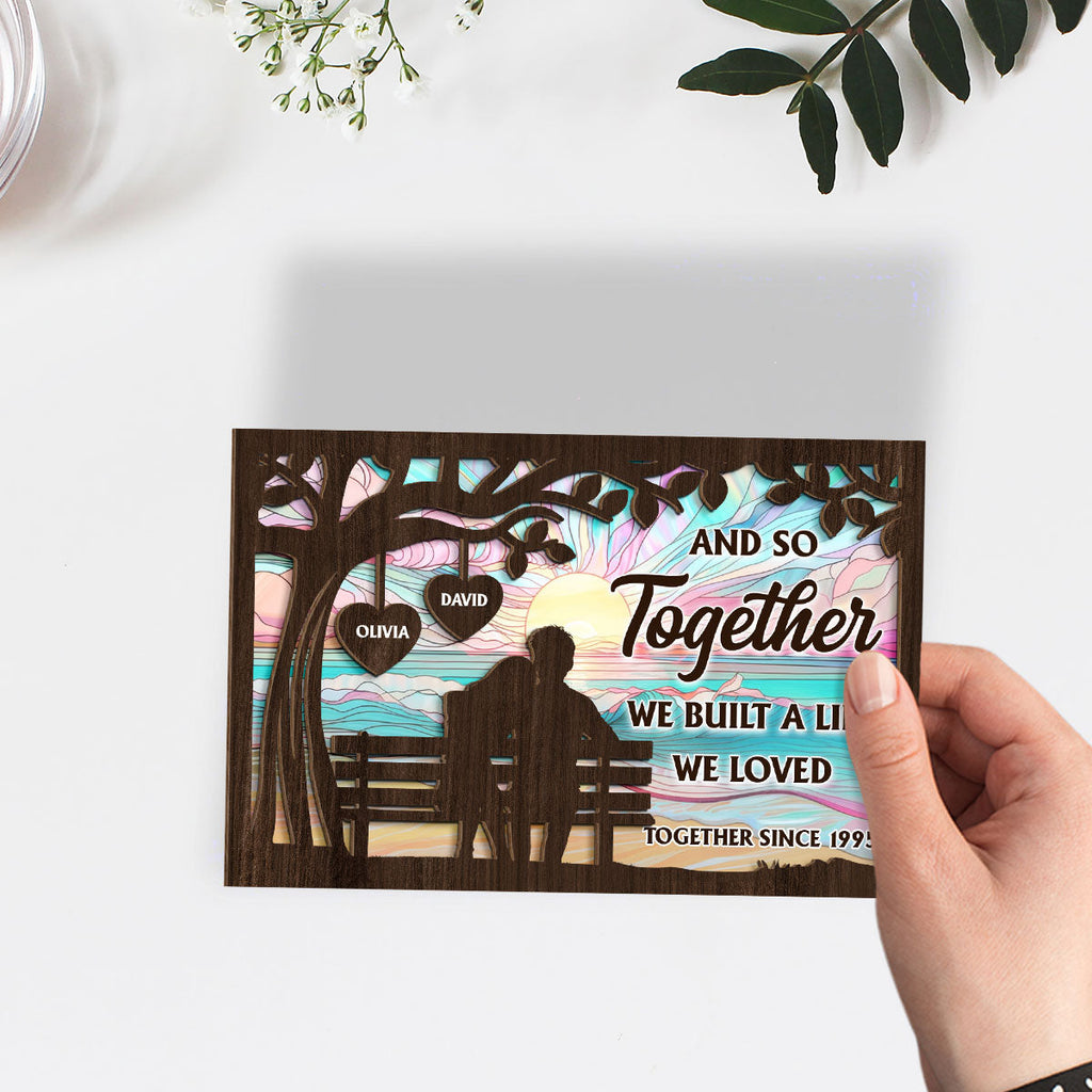Custom Couple's Decor, Anniversary & Wedding Gift • Built A Life - Personalized Wooden Plaque