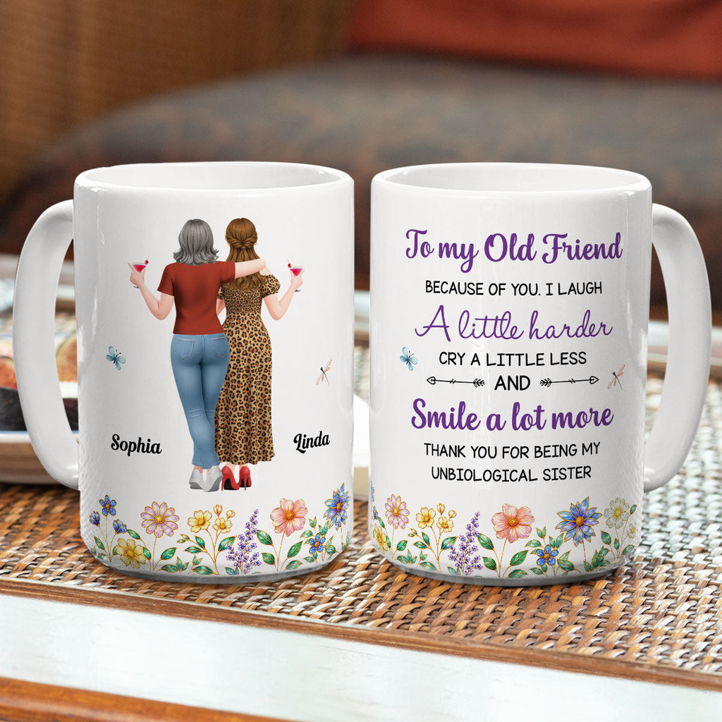 Custom Best Friend, Christmas & Birthday Friendship Keepsake Gift • Cry A Little Less And Smile More Ver 2 - Personalized Coffee Mug