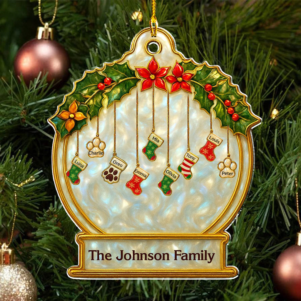 Custom Family Ornament, Christmas Gift for Family Members •  Family Stockings - Personalized Acrylic Ornament