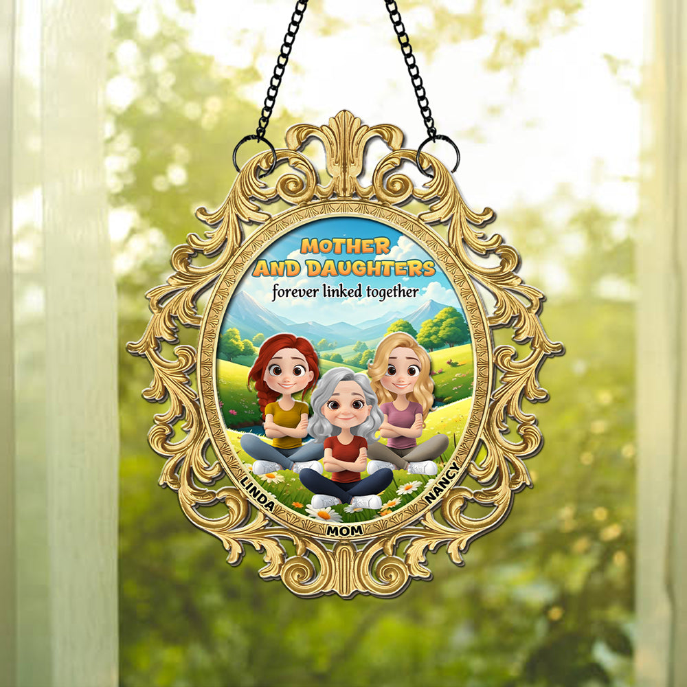 Custom Hanging Decor for Mom Daughter, Mother's Day Birthday Gifts • The Love Between Mother And Daughter Forever - Personalized Suncatcher