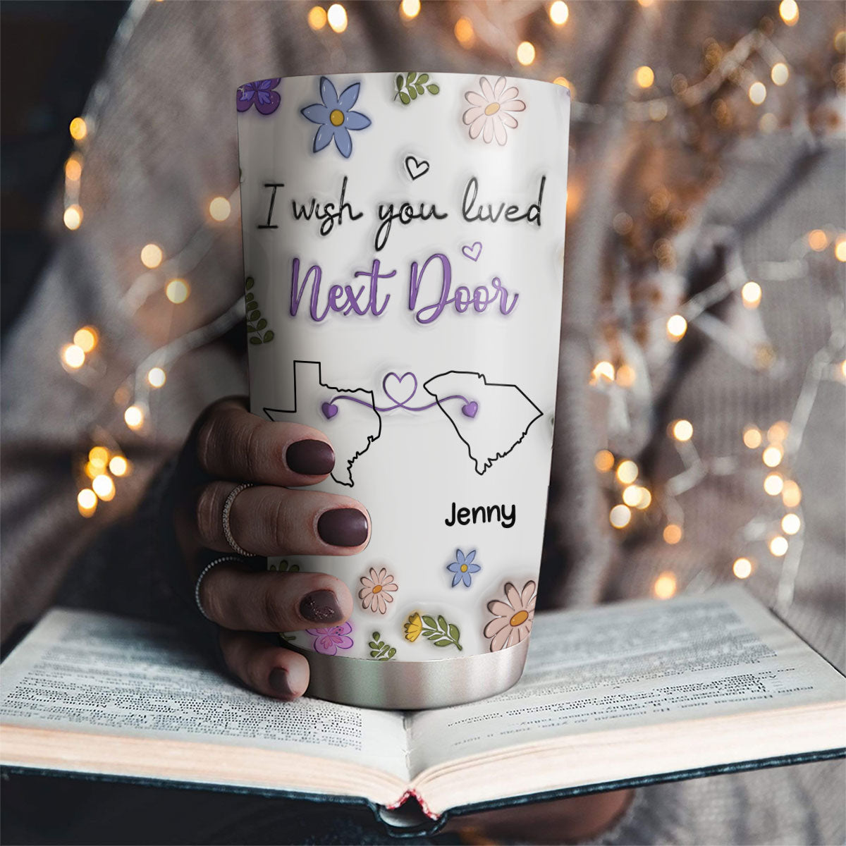 Custom Christmas Birthday Gifts For Best Friend • I Wish We Lived Closer - Personalized 3D Inflated Effect Tumbler