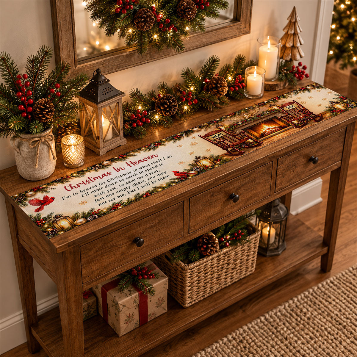 Forever In Our Hearts - Personalize Table Runner