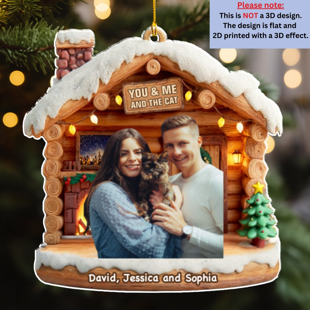 Custom Photo Keepsake Christmas Ornament • Have A Chat Photo - Personalized 3D Effect Acrylic Ornament