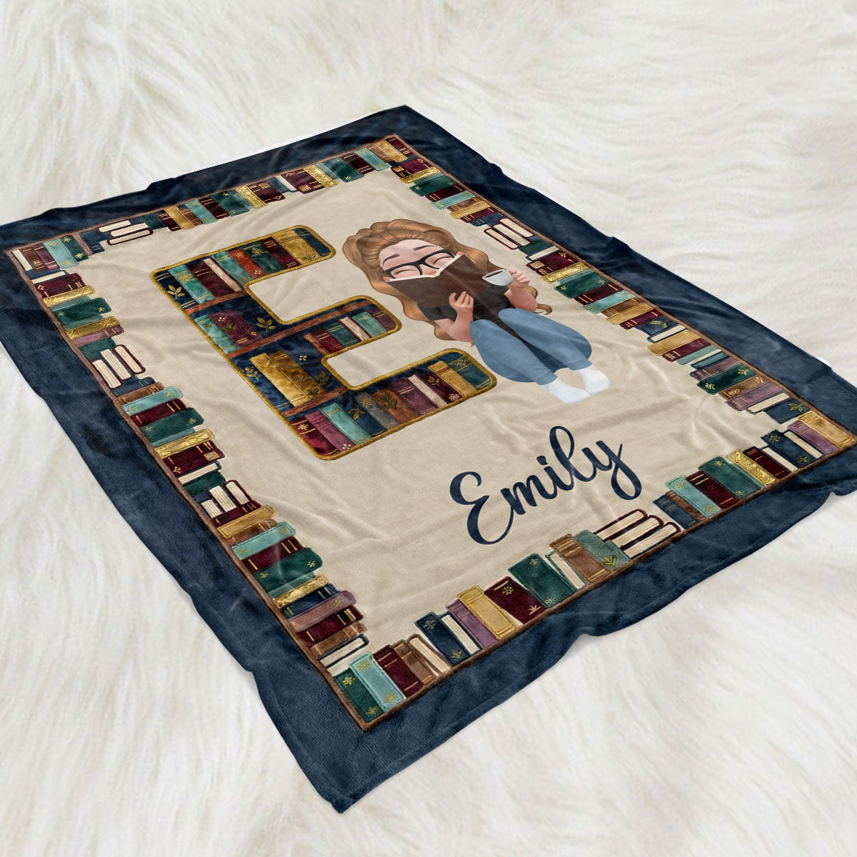 Custom Christmas Birthday Gift For Book Lovers, Bookworms, Readers • My Reading Blanket - Personalized Fleece Blanket