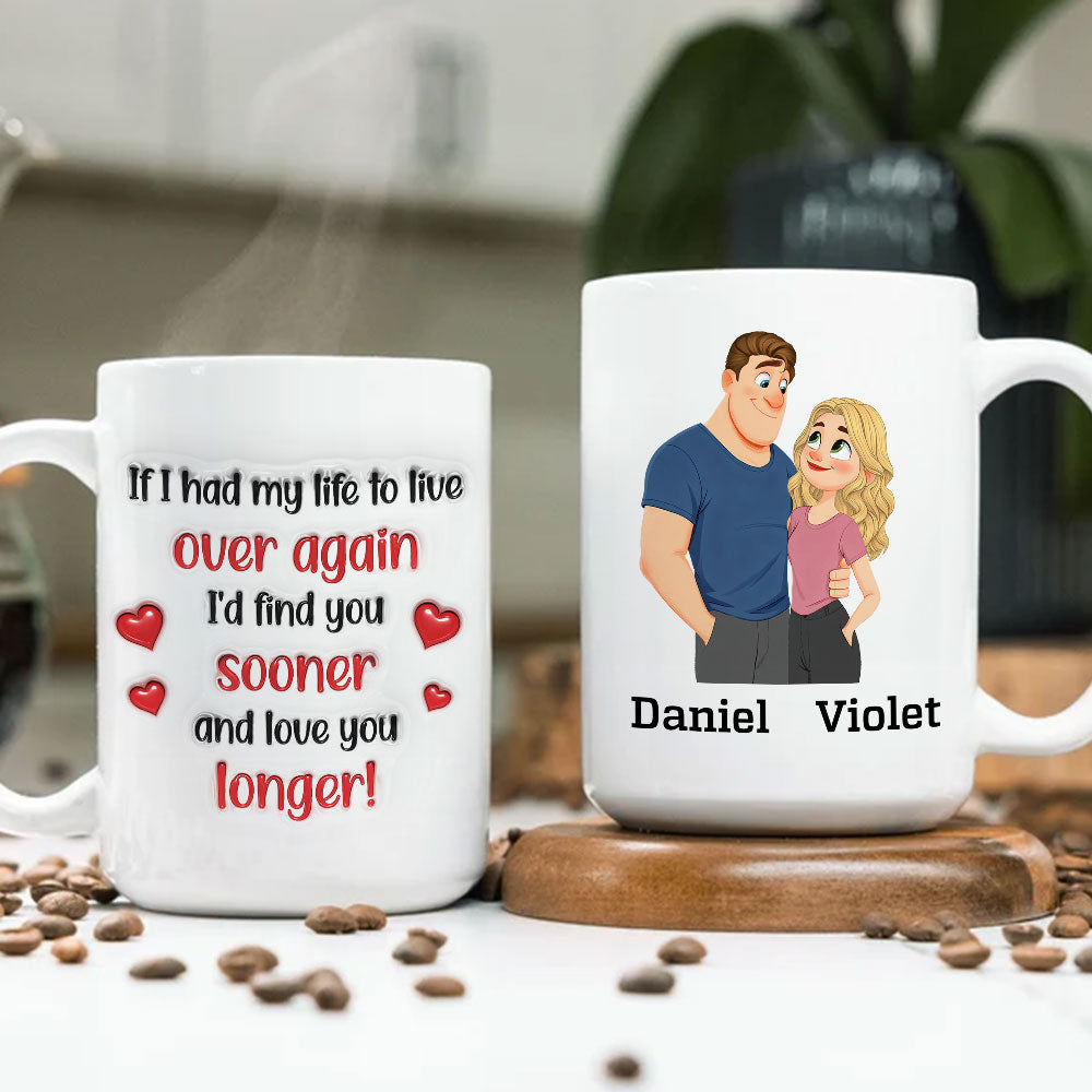 Custom Anniversary Keepsake Gifts For Couple • Love You More - Personalized 3D Inflated Effect Mug